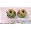 Image 2 : Roseville Apple blossom matching pair of candleholders?