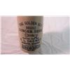 Image 2 : The Gold Key Ginger beer Stoneware bottle - 10.5" tall - chip on top