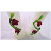 Image 3 : Matching Art Glass poppy vases - 8.25" tall