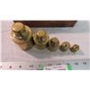 Image 2 : Solid Brass weights in wood holder