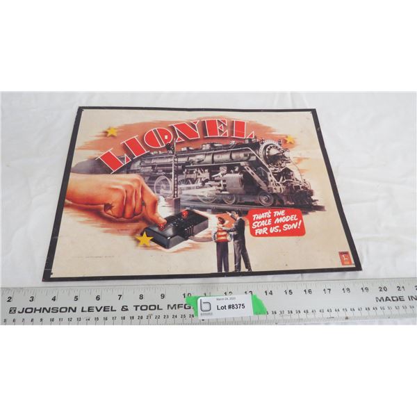 Lionel tin sign - 11.5x16