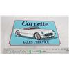 Image 1 : Corvette tin sign - 11.75x17.75