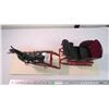 Image 2 : Toy Horse + Sleigh mounted on wood - 32" long