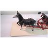 Image 3 : Toy Horse + Sleigh mounted on wood - 32" long