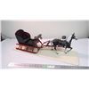 Image 5 : Toy Horse + Sleigh mounted on wood - 32" long