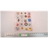 Image 1 : miscellaneous pins, coins, souvenirs wood tokens