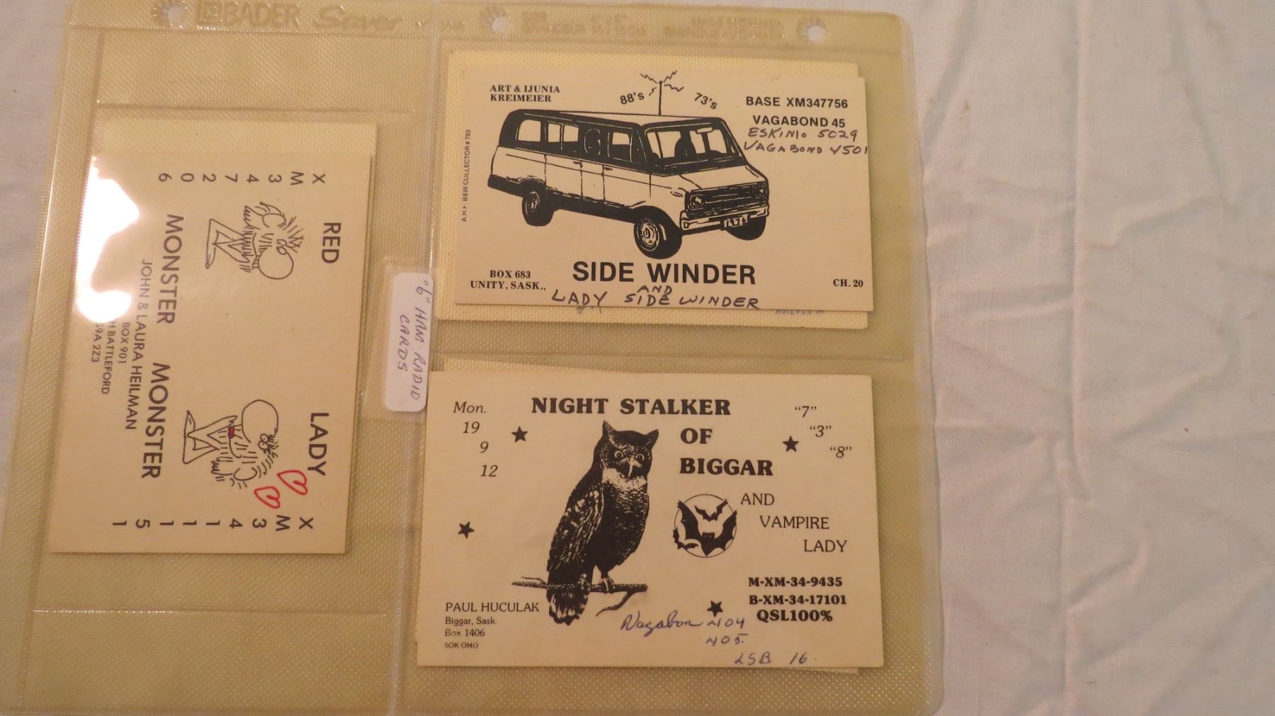 (6) Saskatchewan ham radio business cards