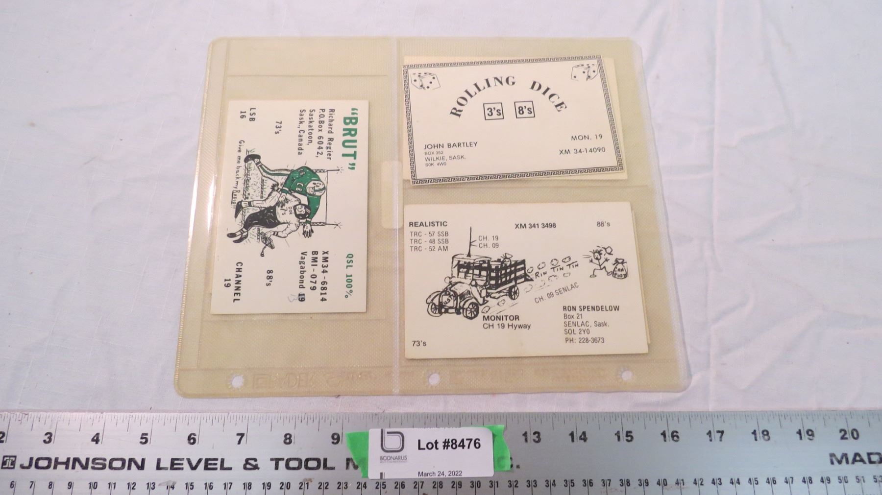 (6) Saskatchewan ham radio business cards