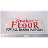 Image 1 : Quaker Flour Embossed Tin Sign 1930-40's - 8.75x24