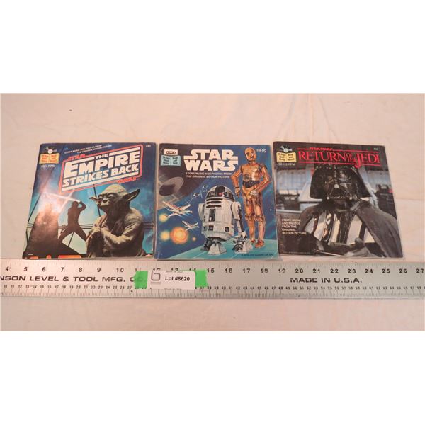 (3) Star Wars Read-Along 33.3 Record Books