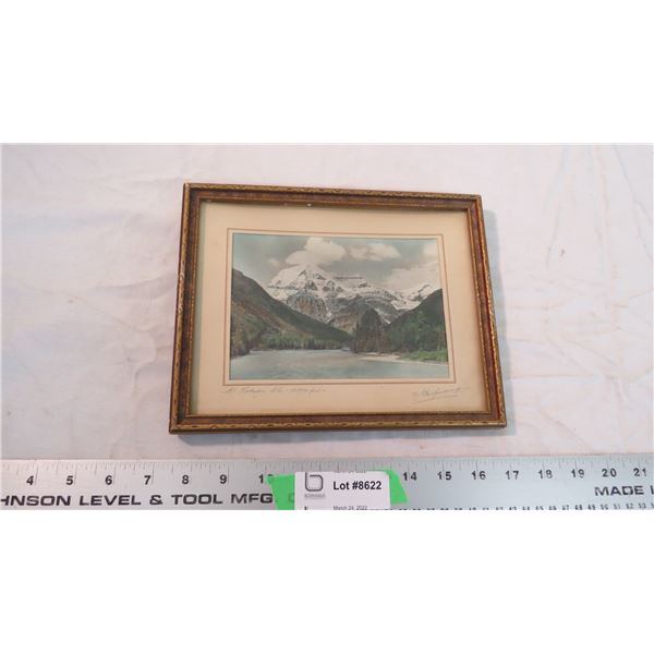 Framed Mount Rubson BC - 7.5"x9.5" picture - signed Spalding