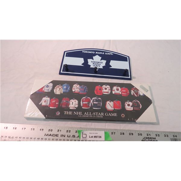 NHL Wall hanging + Toronto Maple Leafs key hat rack