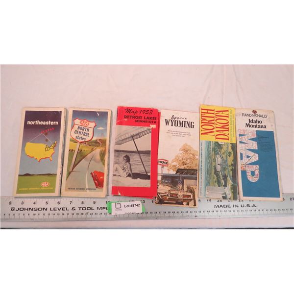 (6) Vintage road maps