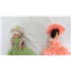 Image 2 : (3) vintage crocheted doll toilet paper holder