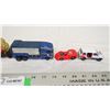Image 3 : 5 toys - Train, firetruck, semi, 2 cars