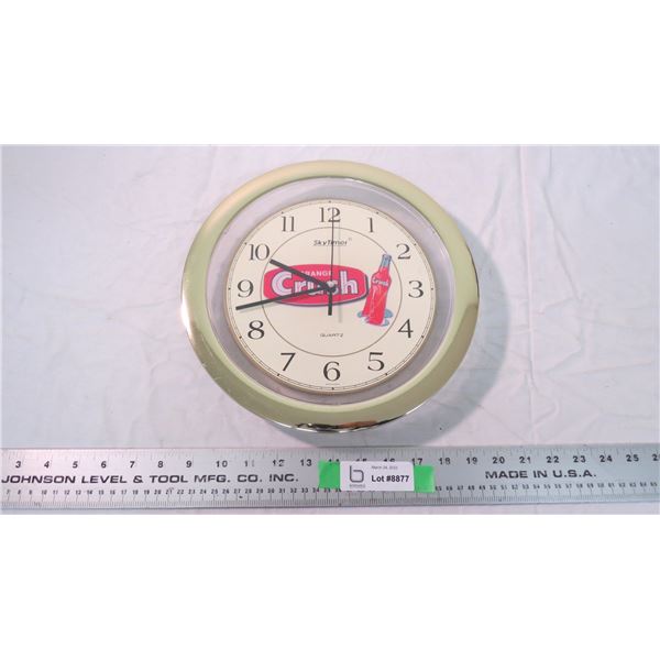 Orange Crush Skytimer clock - battery operated (working) - 11.5" round