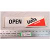 Image 1 : Orange Fanta open sign - plastic 13"x3"