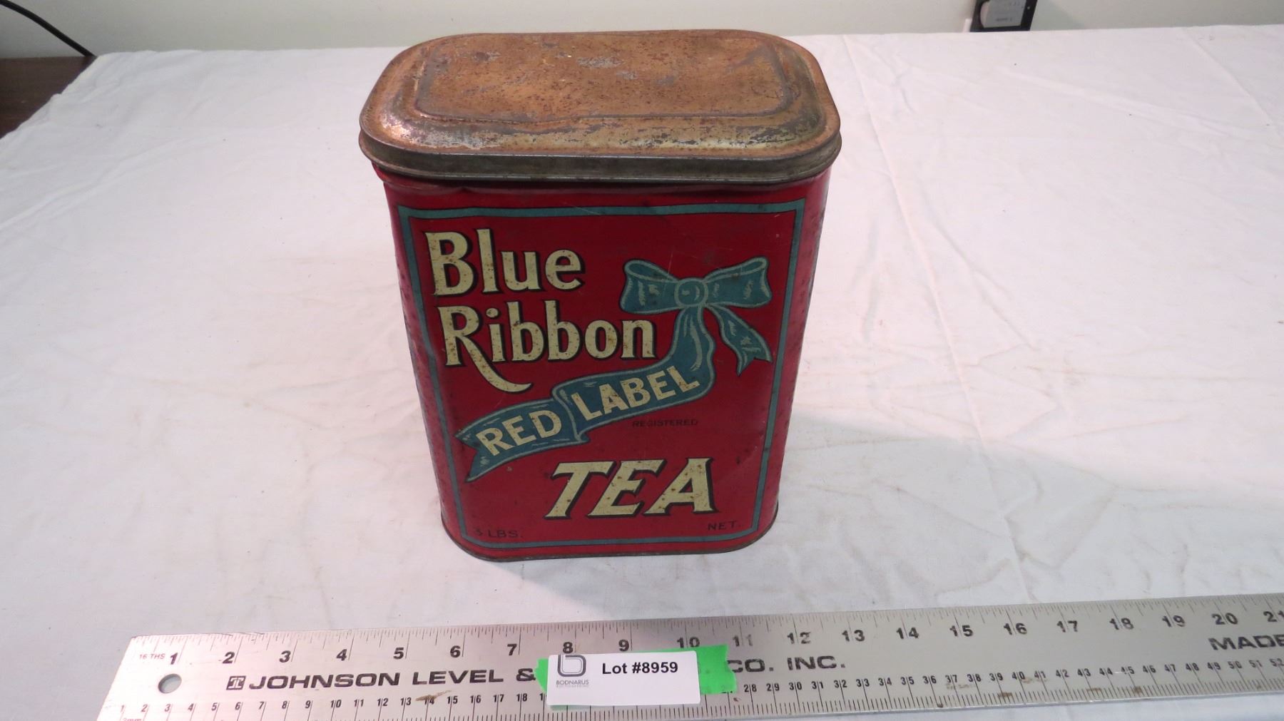 Blue Ribbon red label tea tin -3lbs