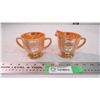 Image 1 : (2) Fire King sugar bowl + creamer - has chip
