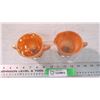 Image 2 : (2) Fire King sugar bowl + creamer - has chip