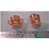 Image 3 : (2) Fire King sugar bowl + creamer - has chip