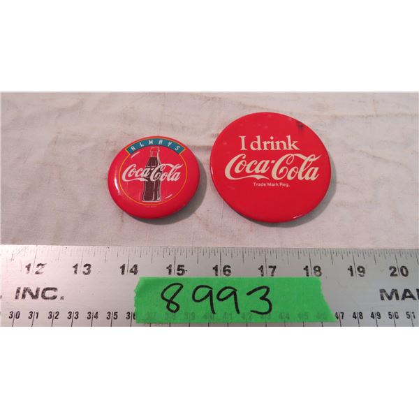 (2) Coca cola buttons pins