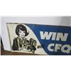 Image 2 : Win Cash with CFQC Radio tin sign (double sided, both sides different) - 21x70"