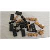 Image 2 : vintage wood turned chess pieces + dominoes