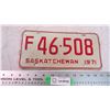 Image 1 : 1971 - Sask license plate