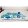 Image 1 : Lot of Blue Glass cups, plates, dishes