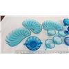Image 2 : Lot of Blue Glass cups, plates, dishes