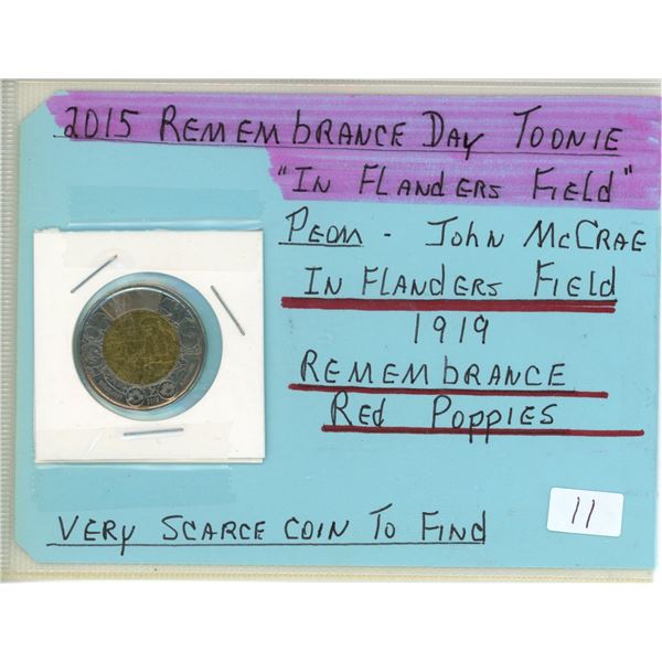 2015 Remembrance Day Toonie