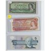 Image 1 : Canada Bank Notes - $1 1954, $2 1974, $5 1986, $10 2005, $20 1991, $50 1975