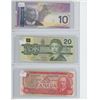 Image 3 : Canada Bank Notes - $1 1954, $2 1974, $5 1986, $10 2005, $20 1991, $50 1975