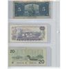 Image 4 : Canada Bank Notes - 25¢ Shinplaster 1923, $1 1973, $2 1954, $5 1937, $10 1971, $20 1991