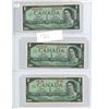 Image 1 : Set of 3 Canada $1 Notes