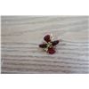 Image 1 : Gold Colour & Red Glass Petal Flower Brooch