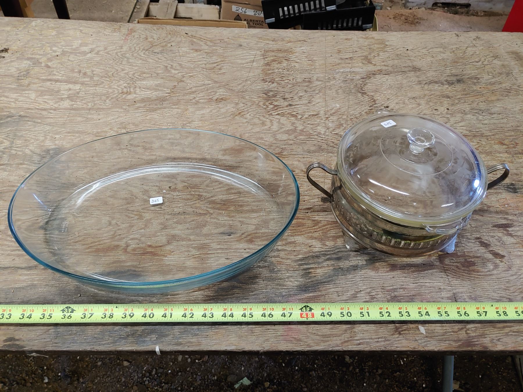 Large Pyrex Casserole Dish with Silver Stand - Schmalz Auctions