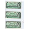 Image 1 : 3 Canada One dollar bills - 2 X 1967, 1 X 1954 Replacement note mint state bills