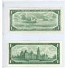 Image 2 : 2 Canada one dollar bills - 1967 & 1954 UF mint state bills