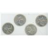 Image 1 : CANADA  1961, 1965, 1953, 1964  25 CENT SILVER ELIZABETH II  VERY HI-LUSTRE FINE CIRCULATED