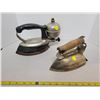 Image 1 : 2 vintage steam irons, one Coleman