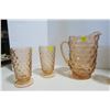 Image 3 : Pink Depression Pitcher & 4 Tumblers