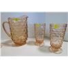 Image 4 : Pink Depression Pitcher & 4 Tumblers