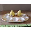 Image 1 : Mid Century Deviled Egg Tray With Chicks Salt And Peppers Shakers Made in Japan