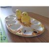 Image 3 : Mid Century Deviled Egg Tray With Chicks Salt And Peppers Shakers Made in Japan