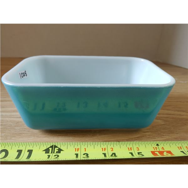 Vintage Pyrex Turquois + Yellow Refrigiration Dish no Lids