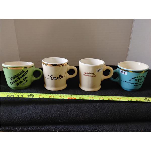 4 Hycroft Mugs, Vintage