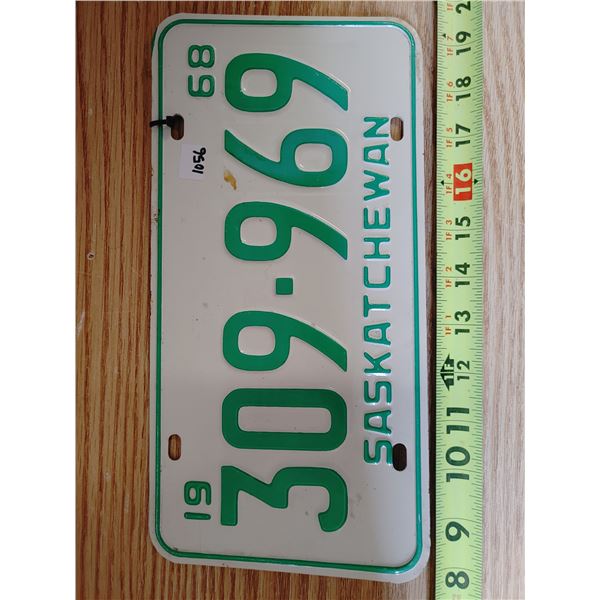 2 1968 Sask Plate With Matching War Amps Tags