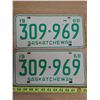 Image 3 : 2 1968 Sask Plate With Matching War Amps Tags